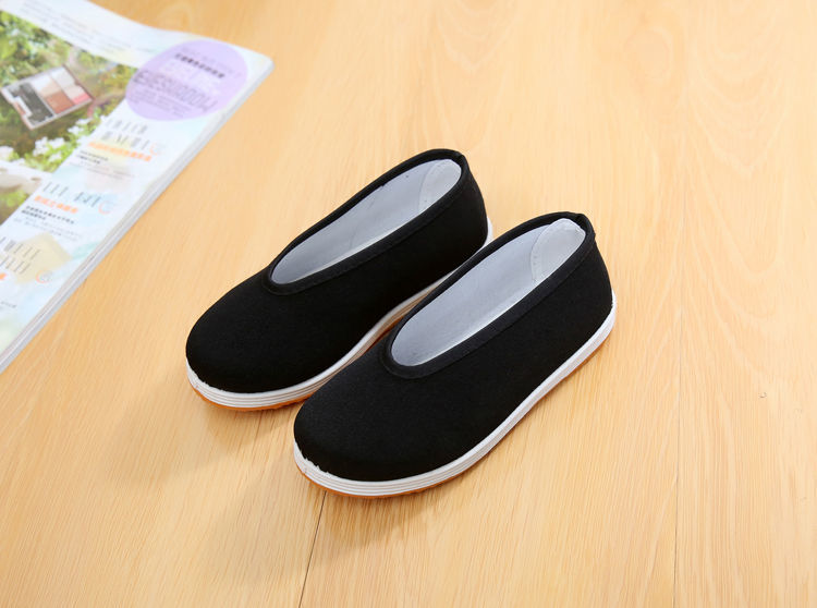 男童布鞋透气防滑单鞋儿童黑布鞋圆口牛筋底表演男红军布鞋 32 黑色