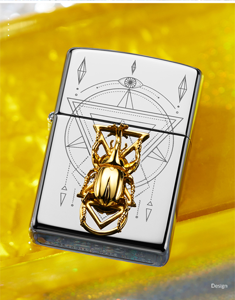 zippo之宝打火机zippoxbabama联名黄金圣甲虫套装手镯套装七夕情人节