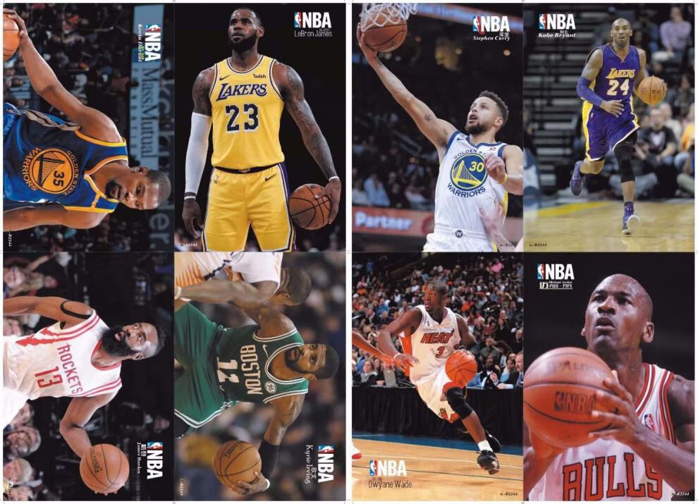 《nba球星海报全明星篮球明星卡贴科比哈登欧文库里詹姆斯艾弗森 乔丹