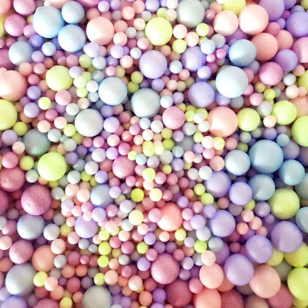 七彩流星球马卡龙彩色泡沫颗粒少女心手工diy材料装饰礼盒填充物 彩色