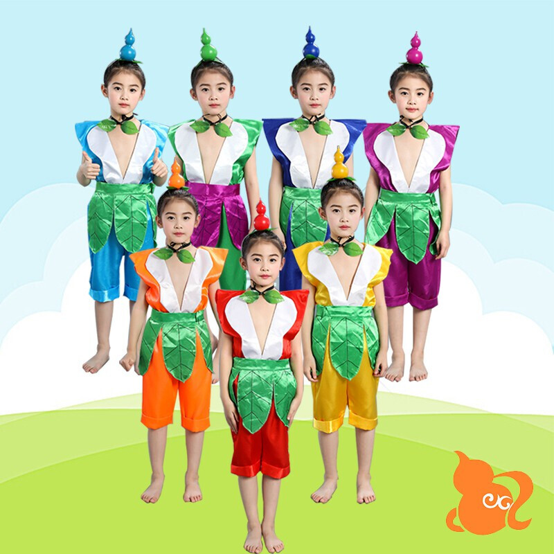 葫芦娃 儿童万圣节葫芦娃兄弟童装衣服蛇精表演演出服幼儿小孩演出服