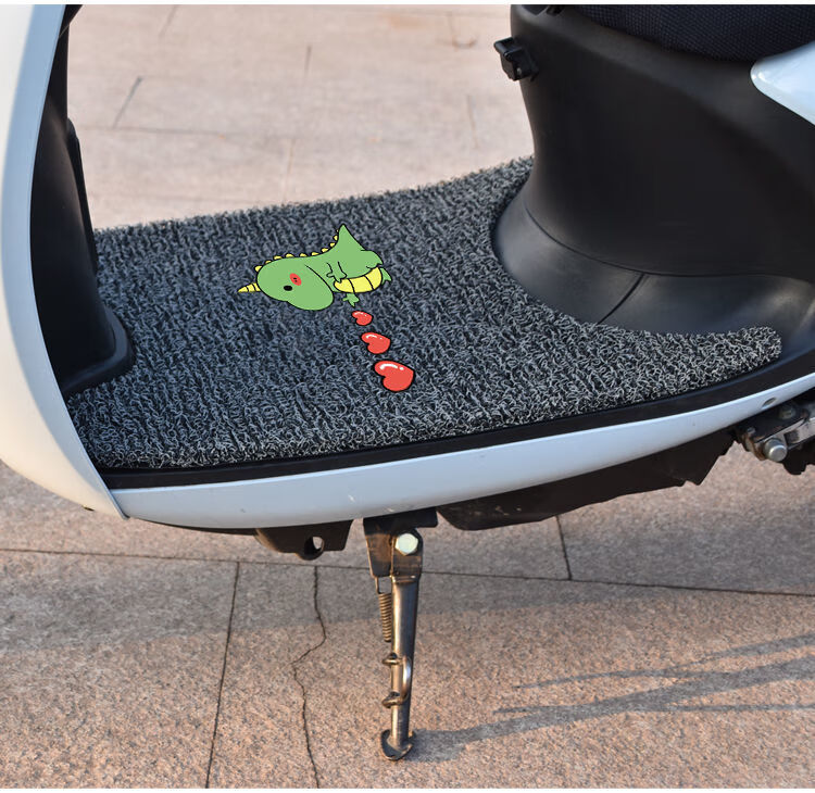 电动车踏板车脚垫摩托车垫子电动脚车踩垫丝圈自剪diy防水脚垫pvc短款