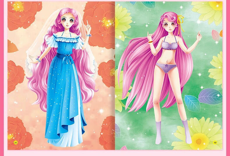 公主贴贴画换装贴纸书0-6岁女孩提高专注力早教卡通大开本贴纸书 【大