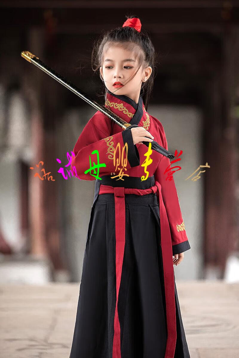 角色扮演服服演出服女童花木兰汉服侠客表演服装武侠古装儿童中国风