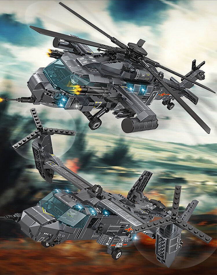 兼容乐高积木男孩子儿童拼装飞机系列武装鱼鹰直升机歼20模型玩具v22