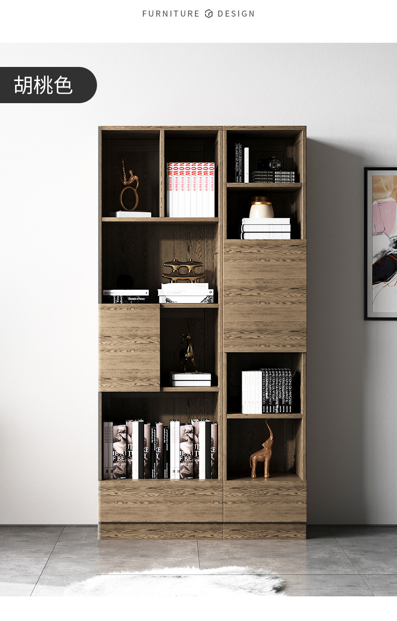 平开式风格:新中式柜体高度:150cm以上层数:4层以下功能类别:落地书柜