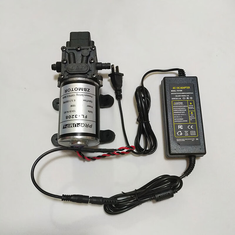 筠芸筌3208隔膜噴霧微型泵12v24v直流自吸小型洗車泵100w抽水泵試壓