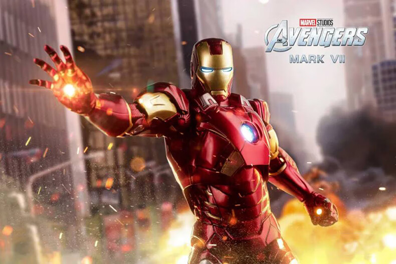 中动漫威mk7钢铁侠可动合金模型玩具发光版3马克85机器人钢铁侠mk85小