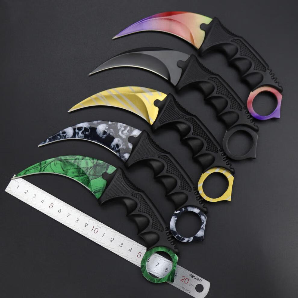 户外爪子刀csgo游戏周边不开刃未csgo爪子刀实物模型金属玩具蓝色淬火