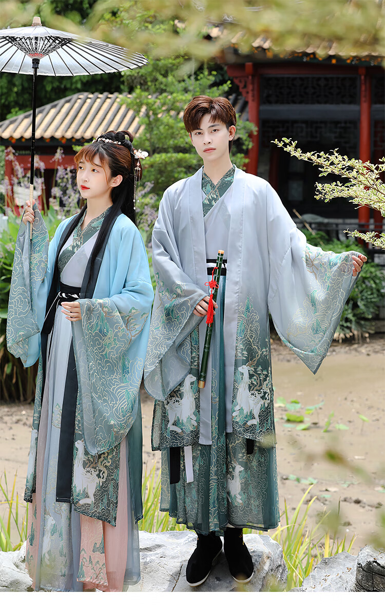 春风十里【鹿瑶】晋制汉服女原创男女情侣魏晋风交领齐腰襦裙 鹿瑶