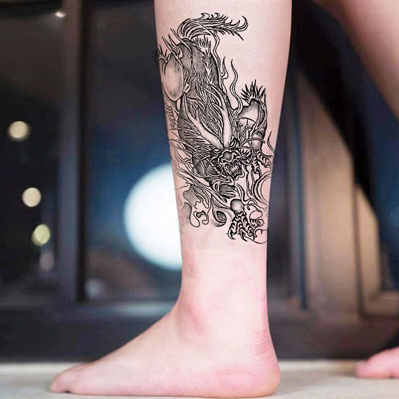 芭雅莲般若纹身贴刹车印防水纹身贴传统般若艺男女逼真花臂小腿手臂