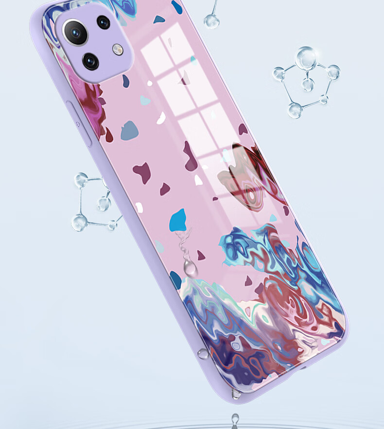 付奇小米11手机壳轻薄液态玻璃米11pro米11ultra秋冬水彩泼墨xiaomi11