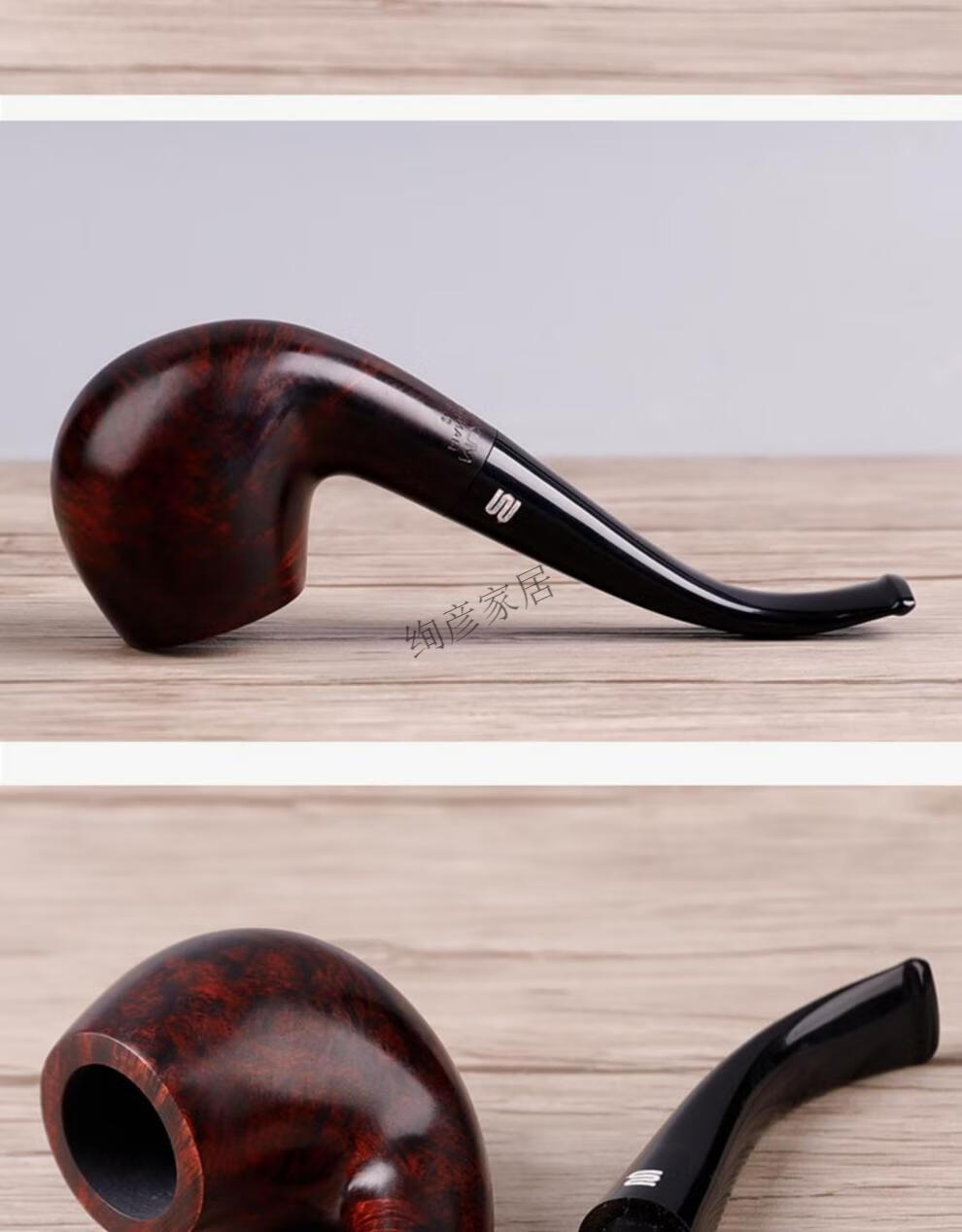 石楠木男士过滤烟斗老式实木烟锅旱烟斗烟袋锅烟丝专用配件铜锅三用款