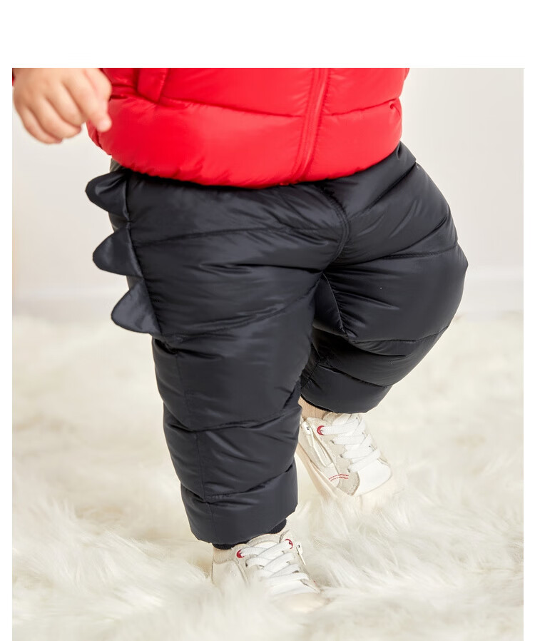 的婴儿羽绒裤冬装男女幼童宝宝保暖加厚儿童外穿长裤子小孩子穿的裤子