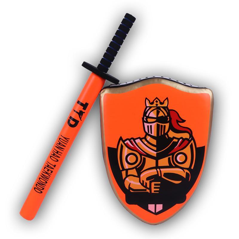 跆拳道骑士盾牌剑套装儿童盾牌散打训练器材拳击棍靶绿色剑靶