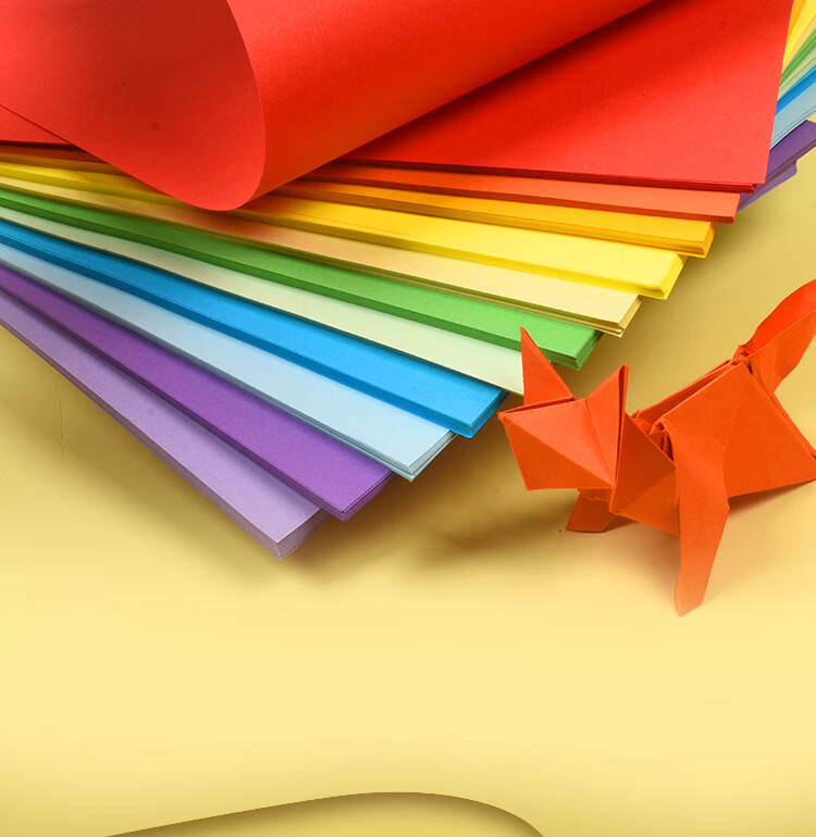 纸剪纸幼儿园儿童正方形千纸鹤彩色纸 15*15cm彩纸10色混100张【图片