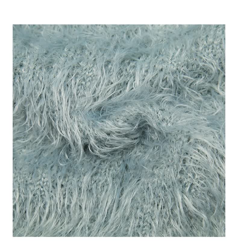 秋新品丰盈羽毛纱宽松短款毛衣针织开衫 摩安珂 浅蟹灰色 xl/175