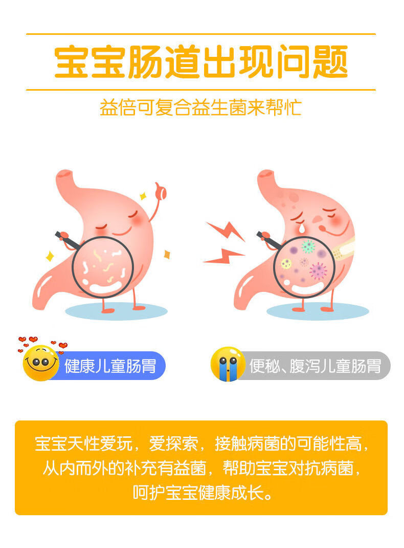 伟博益生菌儿童肠道鼠李糖乳杆菌复合固体饮料冻干粉活性 2瓶(90%客户