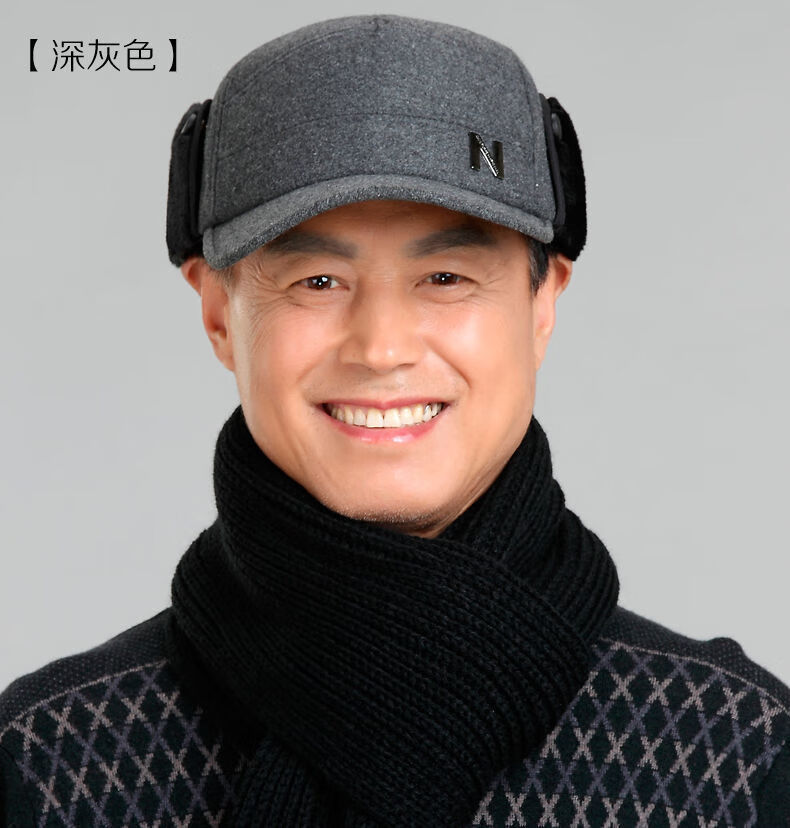 幅男士帽子加厚保暖老人帽子男冬天老头防寒棉帽冬季中老年人东北爷爷