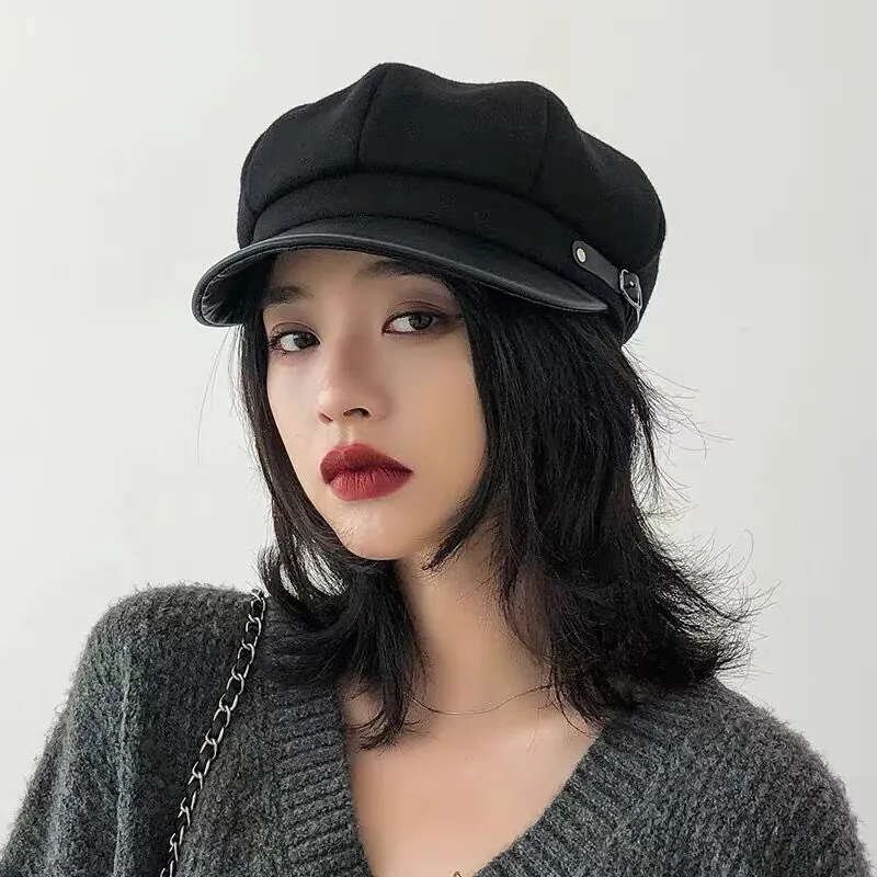 ANDERDM New Hat 1PC Womens Hat Autumn and Chenille Fashion Cap Octagonal Berets Dome Trend Hats 2019 Nov2 