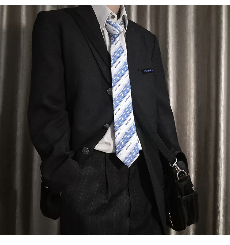 【啦啦酱jk】葡萄汽水 原创jk手打领带 学院风dk配饰条纹休闲领带男女