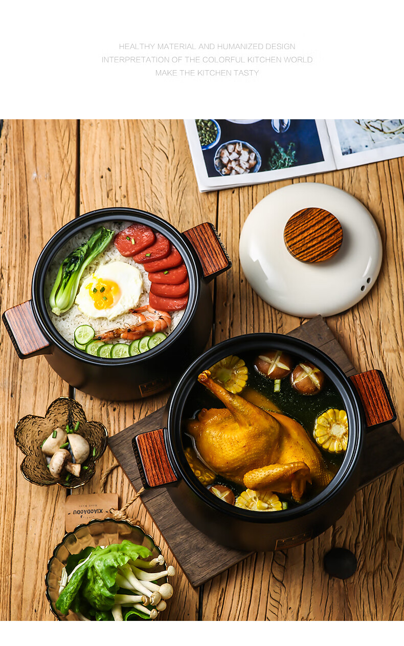 木井村日式砂锅煲汤燃气灶家用砂锅炖锅明火耐高温干烧沙锅煲汤锅陶瓷