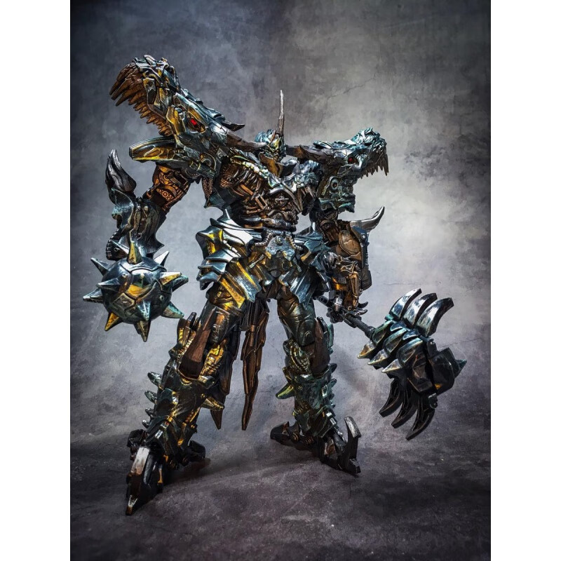 定制威将钢索恐龙模型手办合金版黑苹果擎天柱玩具男孩汽车人黑曼巴