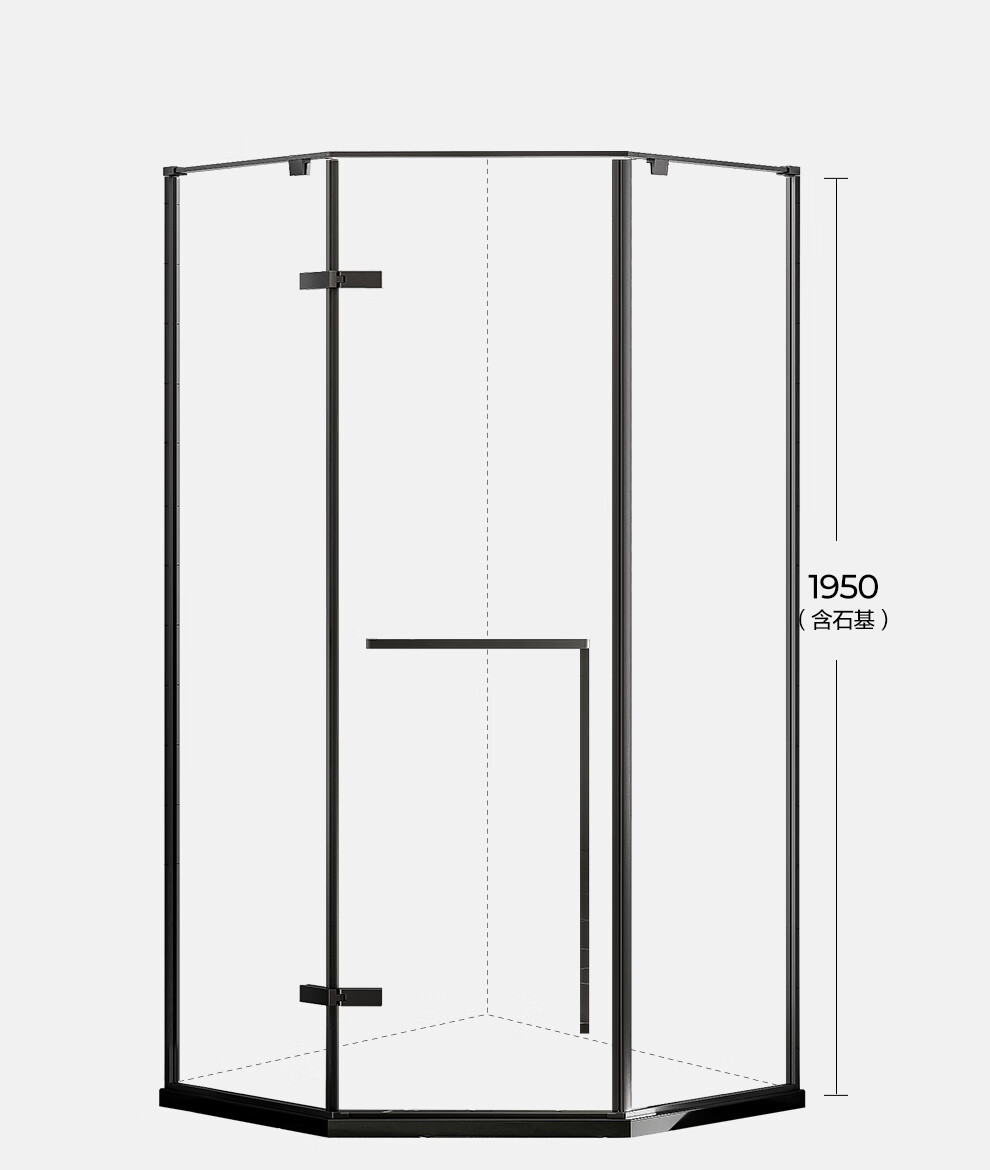 心海伽蓝钻石型淋浴房隔断浴屏干湿分离浴室玻璃平开门洗澡间卫生间