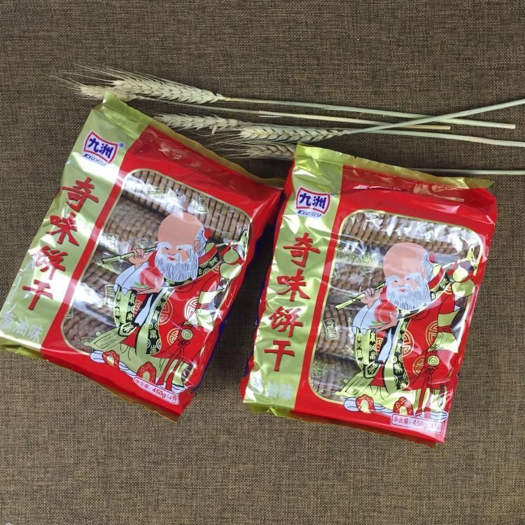 九洲奇味葱油饼干老寿星450g葱香味九州饼干195g老头怀旧饼干怀旧 450
