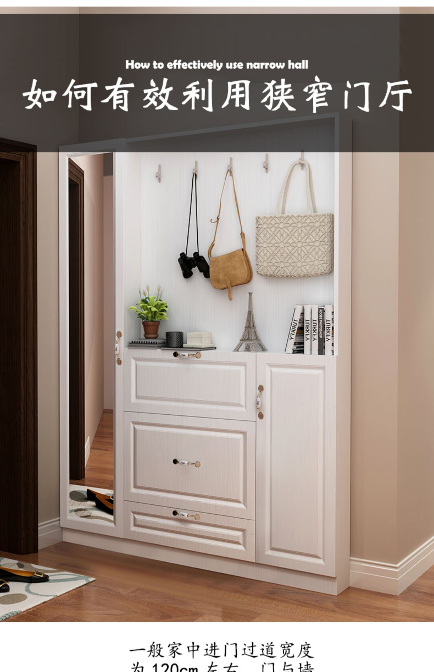 雷动简约现代17cm超薄鞋柜玄关柜窄门厅柜客厅多功能衣帽柜定制隔断柜