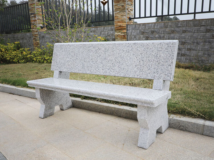 户外石凳石头公园椅庭院花园花岗岩石椅长条凳石条凳靠背椅长凳12米