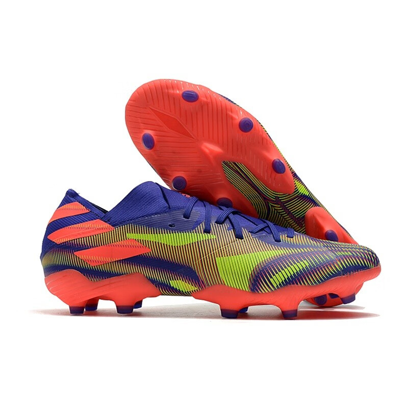 书舒专属messi梅西nemeziz19fg足球鞋男紫黄绷带低帮训练比赛球鞋紫黄