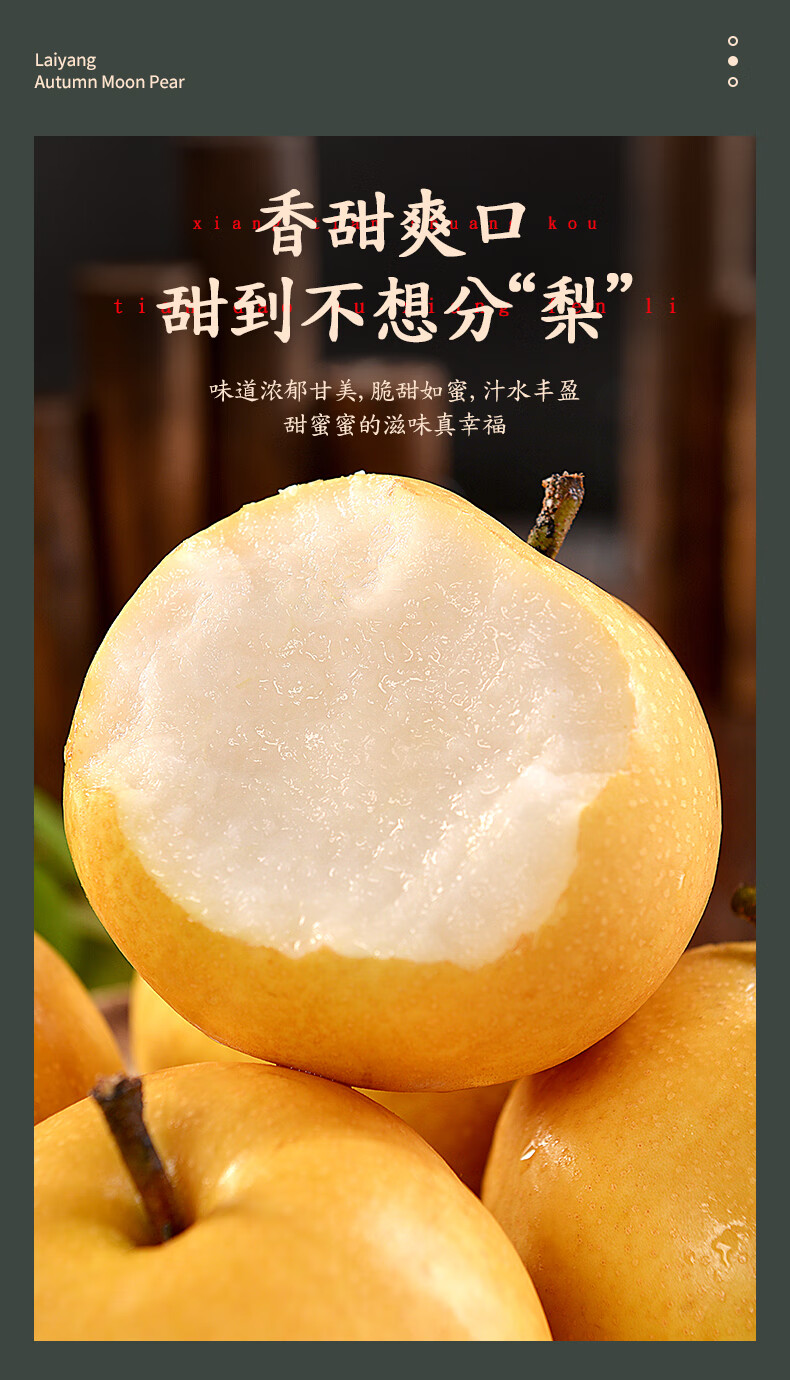 现摘现发山东莱阳秋月梨礼盒装水果梨子新鲜当季丰水雪梨秋水送礼佳品