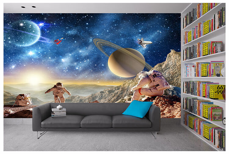 星空海报宇宙银河创意墙画墙贴卧室房间星空太空科幻主题背景自粘墙纸
