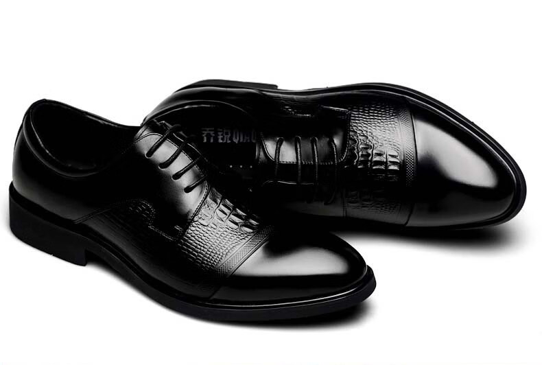 酷奇男士皮鞋商务正装休闲韩版特大码男鞋英伦结婚鞋 浅棕色 37【图片