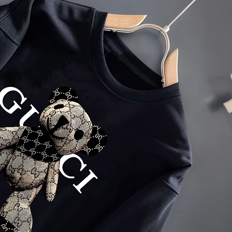 dg lv mk意大利国际大牌男装欧洲站潮牌男士新款高端圆领卫衣小熊卡通