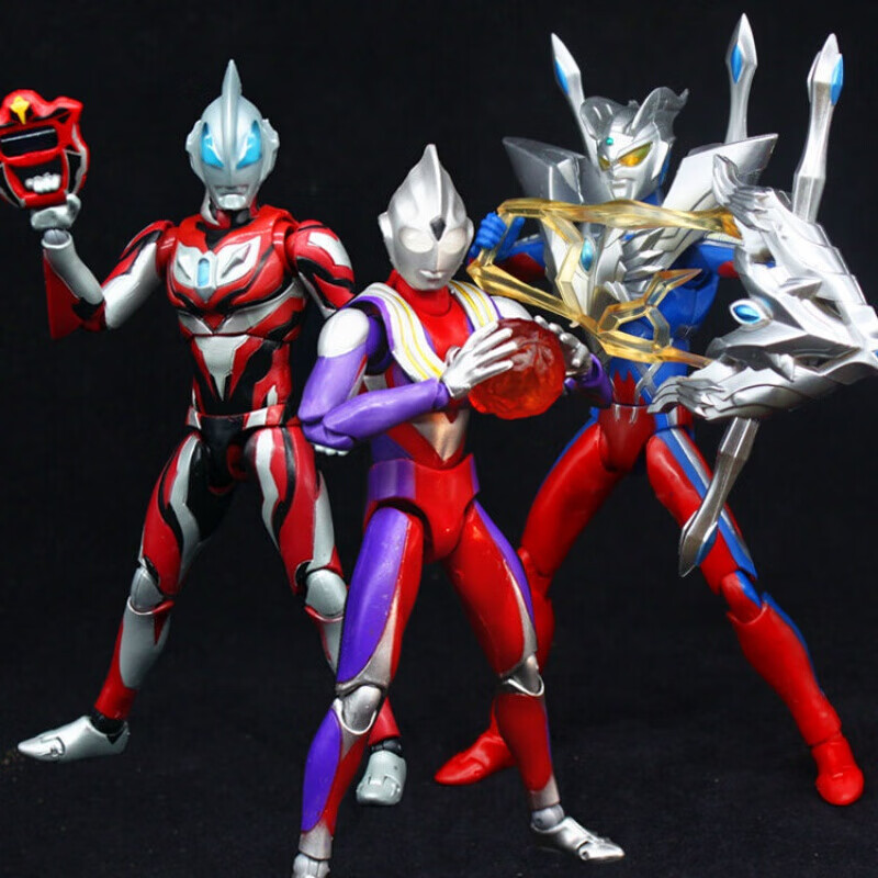 新款奥特曼玩具20超可动捷德赛罗迪迦银河贝利亚诺亚act贝利亚送支架