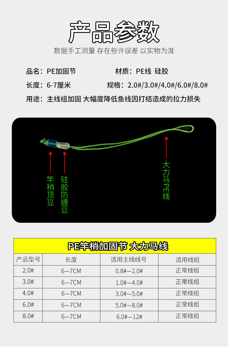 pe线主线连接头大力马主线组加强结加固竿稍结鱼线线组8编护线绳