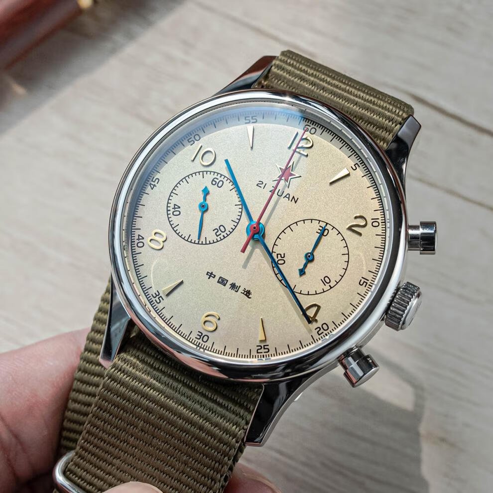 海鸥飞行员码表st19机芯机械男手表蓝宝石大表盘防水男士手表196340蓝