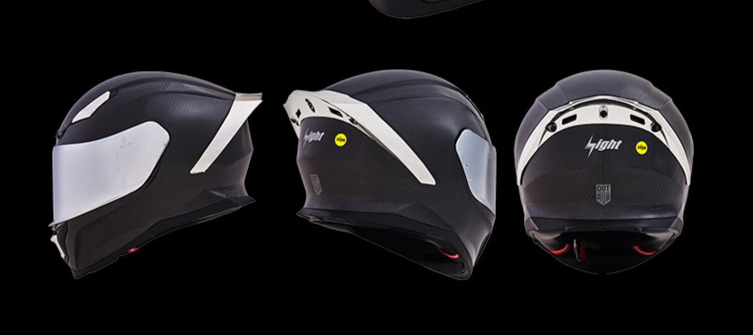 皓朋 闪电机车头盔碳纤维ava闪电头盔碳纤维摩托车头盔男女黑武士全盔