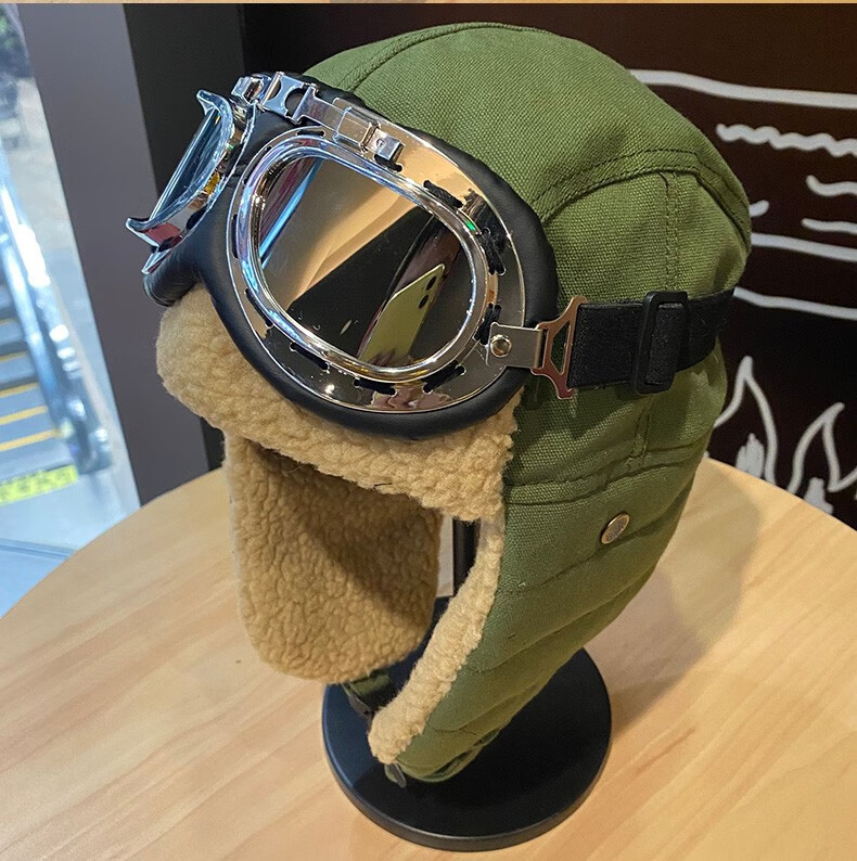 柏雅曼 日本 飞行员帽子男女冬季韩版ins加厚保暖骑车护耳防寒风眼镜