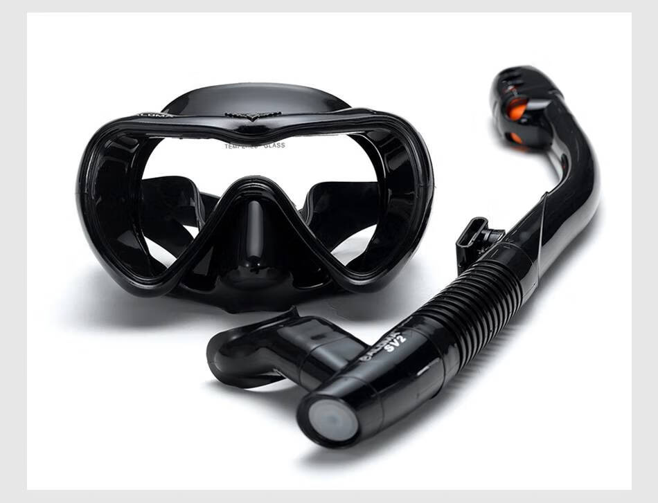 浮潜面罩 全干式潜水镜全干半干式呼吸管防呛水护鼻近视面罩游泳镜