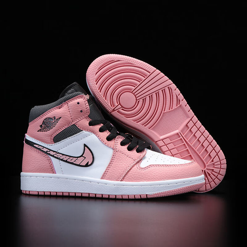 【官方旗舰】aj1高帮彩色拼接男鞋篮球鞋午夜蓝小熊猫樱花粉运动鞋乔1