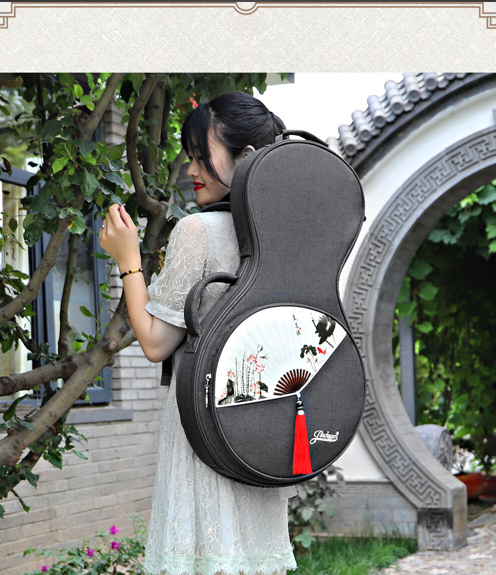 jinchuan月琴包轻便双肩月琴琴包月琴背包月琴套袋子月琴乐器软包 藏