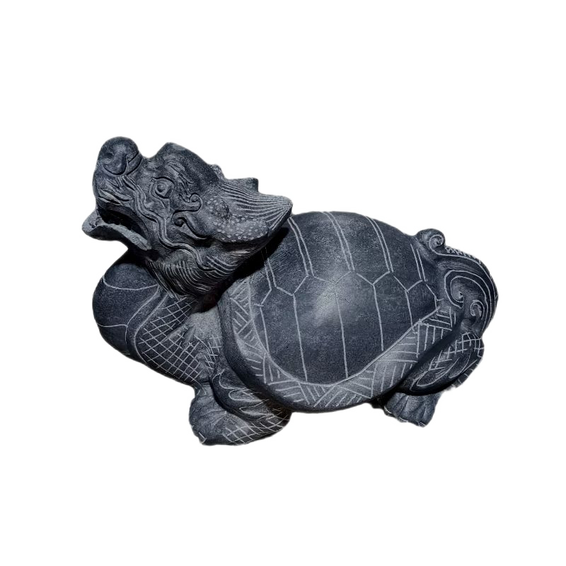 石雕龙龟摆件石头龙头龟摆件青石吐水龙头龟家庭装饰摆件 奥琅石苑 长