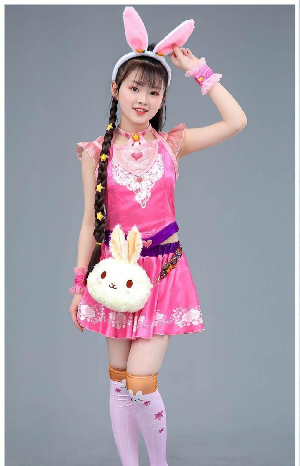 小舞cos服装儿童斗罗大陆 同款小五衣服女童裙子套装兔耳朵 小舞全套