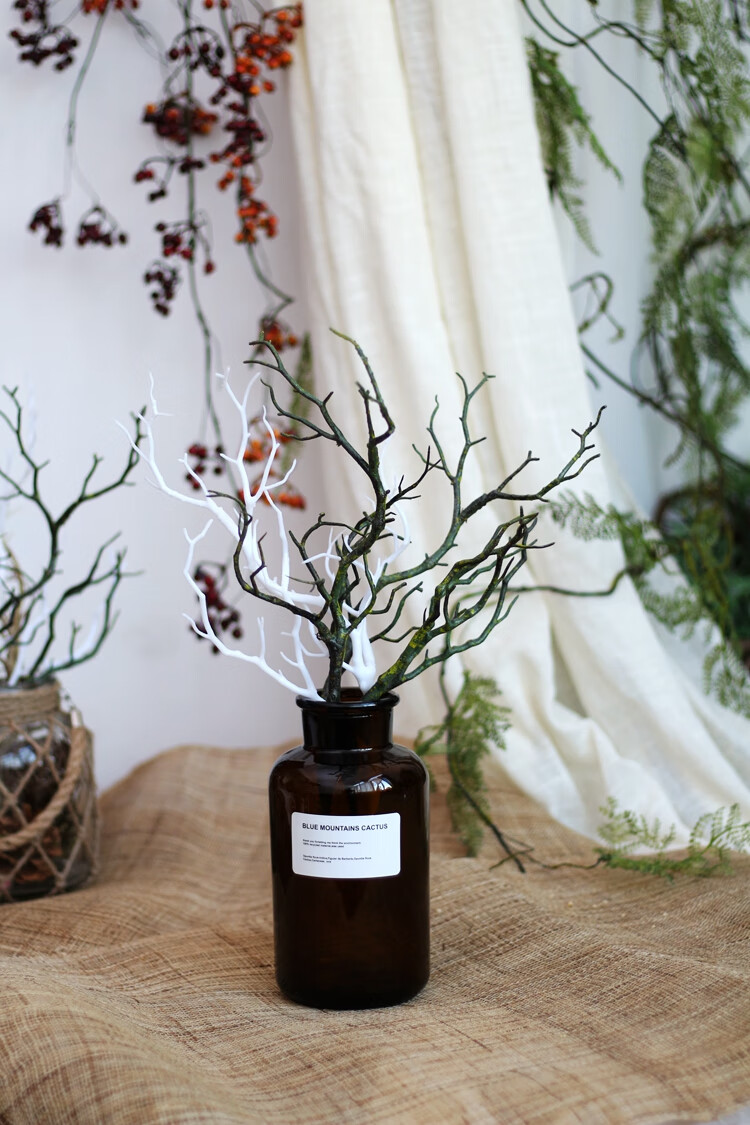 仿真枯树枝仿真树枝艺术装饰树枝树干插花摆件搭配花艺仿真枯枝绿色35