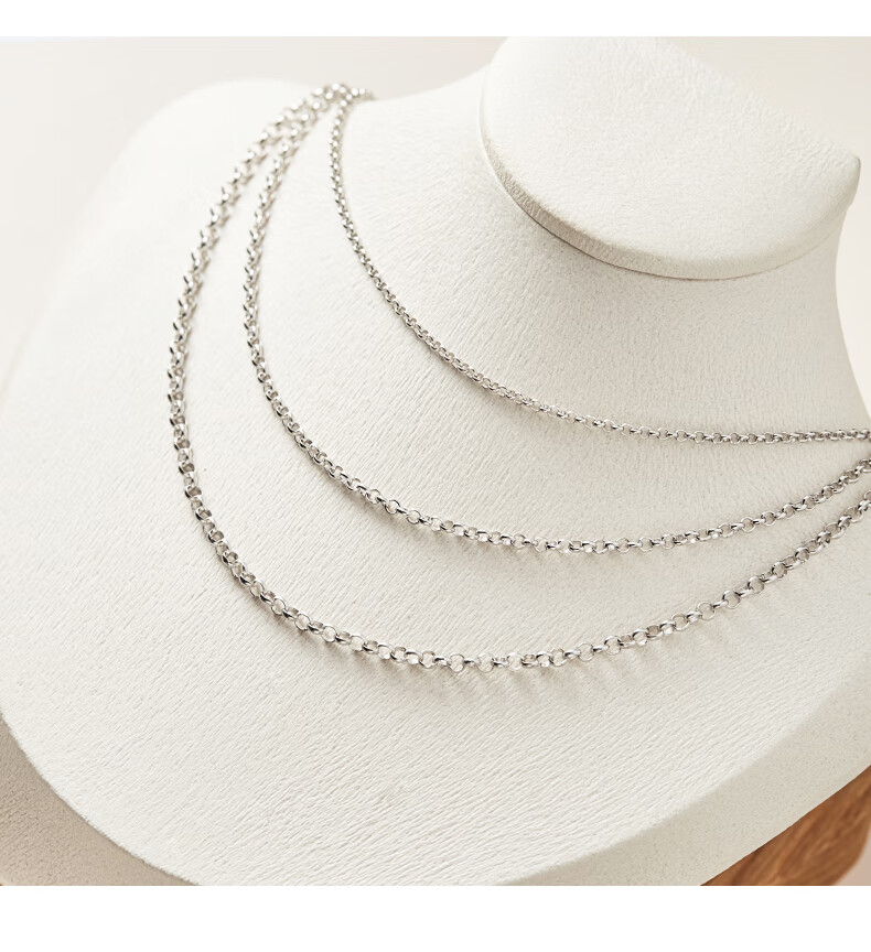 佰伊辰925银项链男女款银颈链女十字情侣项链时尚银链子20珍珠链20寸