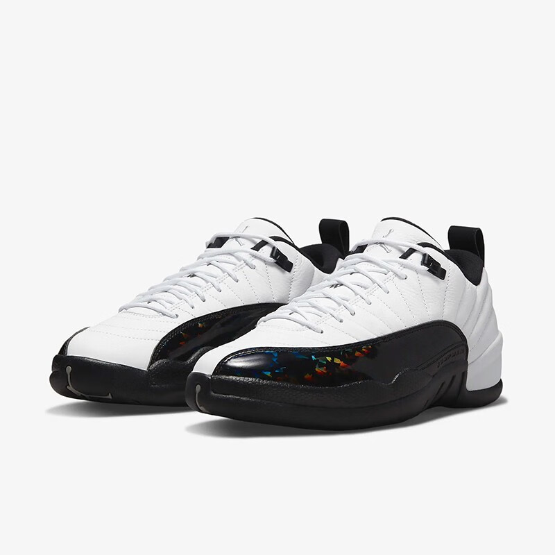 耐克nike男鞋air jordan 12 retro low aj12黑白低帮 东单 复古篮球鞋