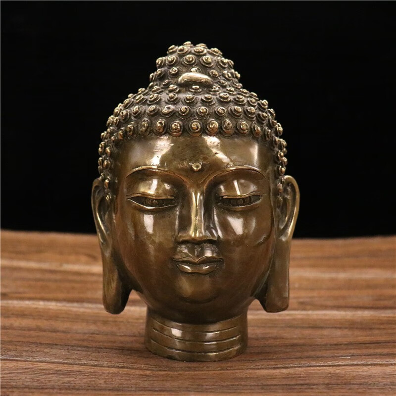 佛光普照印人物桌面摆件 仿古佛释迦摩尼佛头客厅家居装 佛头印重2